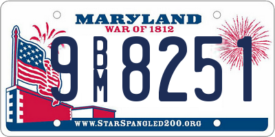 MD license plate 9BM8251