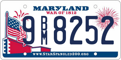 MD license plate 9BM8252