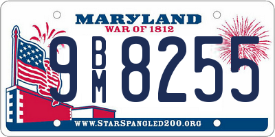 MD license plate 9BM8255