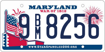 MD license plate 9BM8256