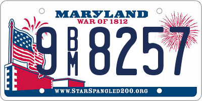 MD license plate 9BM8257