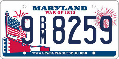 MD license plate 9BM8259