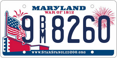 MD license plate 9BM8260