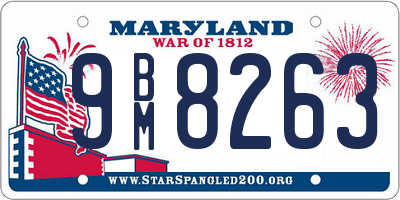 MD license plate 9BM8263