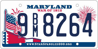 MD license plate 9BM8264