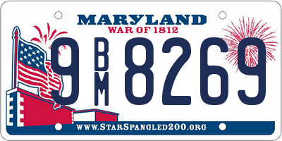 MD license plate 9BM8269