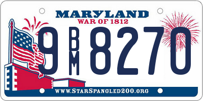 MD license plate 9BM8270