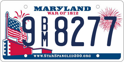 MD license plate 9BM8277