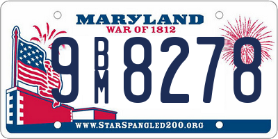 MD license plate 9BM8278