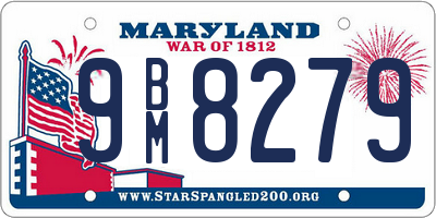 MD license plate 9BM8279