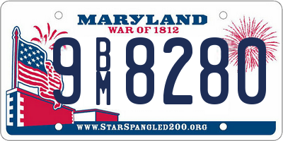 MD license plate 9BM8280