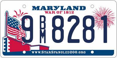 MD license plate 9BM8281