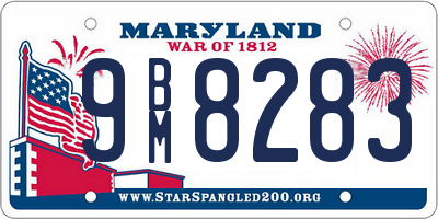 MD license plate 9BM8283