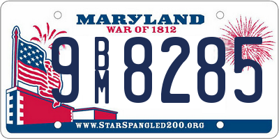 MD license plate 9BM8285