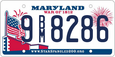 MD license plate 9BM8286