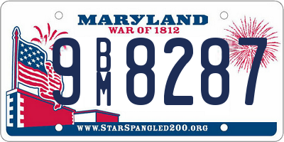 MD license plate 9BM8287