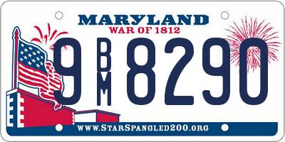 MD license plate 9BM8290