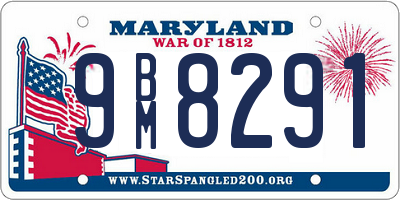 MD license plate 9BM8291