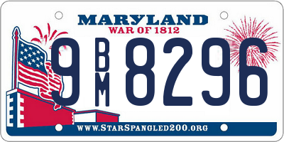 MD license plate 9BM8296