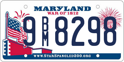 MD license plate 9BM8298