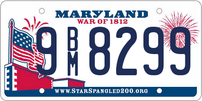 MD license plate 9BM8299