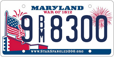 MD license plate 9BM8300