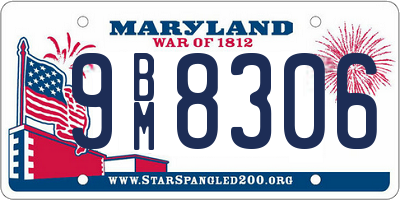 MD license plate 9BM8306