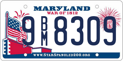 MD license plate 9BM8309