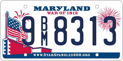 MD license plate 9BM8313