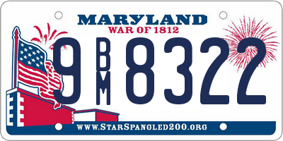 MD license plate 9BM8322