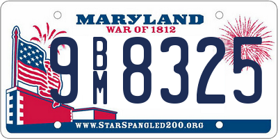 MD license plate 9BM8325