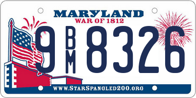 MD license plate 9BM8326