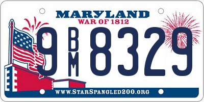 MD license plate 9BM8329