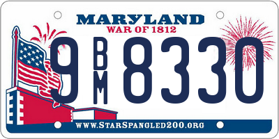 MD license plate 9BM8330