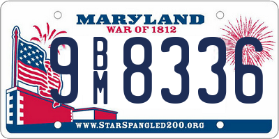 MD license plate 9BM8336