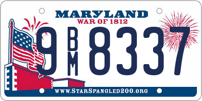 MD license plate 9BM8337