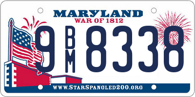 MD license plate 9BM8338