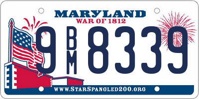 MD license plate 9BM8339