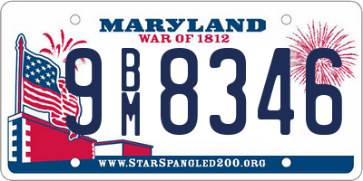 MD license plate 9BM8346