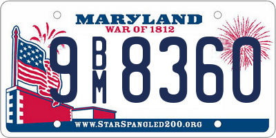 MD license plate 9BM8360