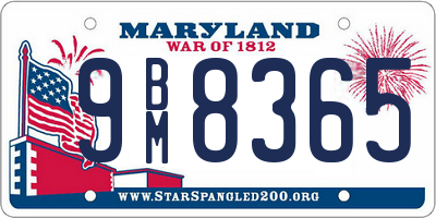 MD license plate 9BM8365