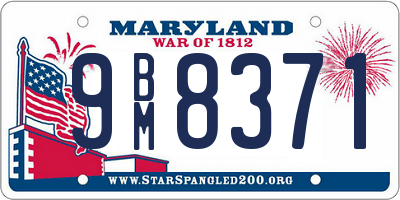 MD license plate 9BM8371