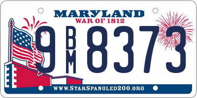 MD license plate 9BM8373