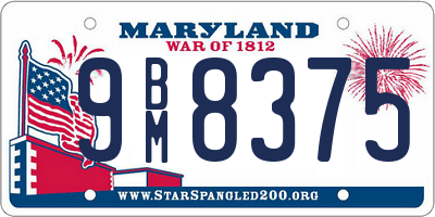 MD license plate 9BM8375