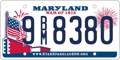 MD license plate 9BM8380