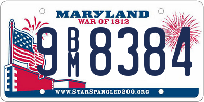 MD license plate 9BM8384