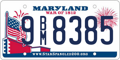 MD license plate 9BM8385