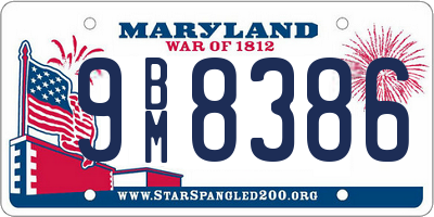 MD license plate 9BM8386