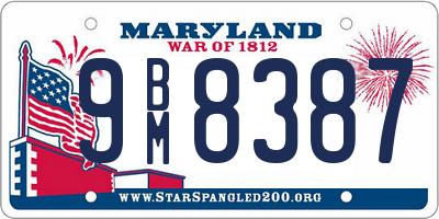 MD license plate 9BM8387