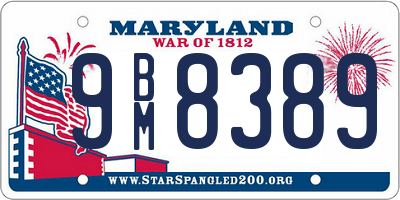 MD license plate 9BM8389